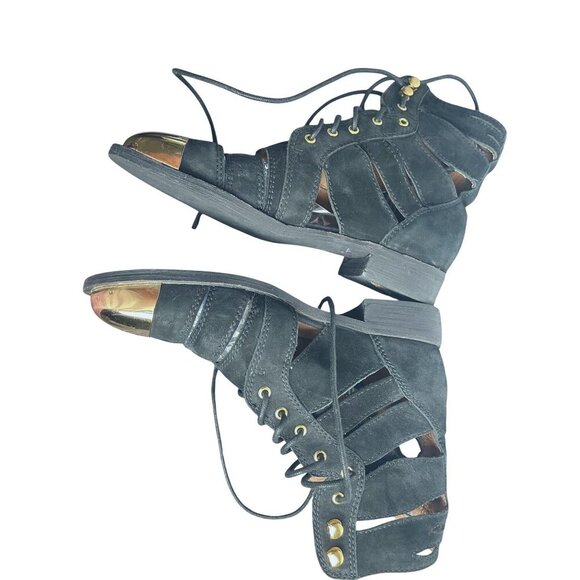 Jeffrey Campbell slash cap size 8 womens boots black suede - Picture 8 of 11